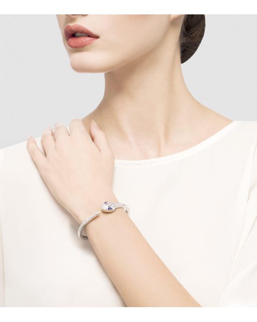 BVLGARI Metallic Diamond And Sapphire Serpenti Bangle
