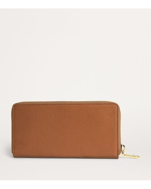 Harrods Brown Pebbled Leather Wallet