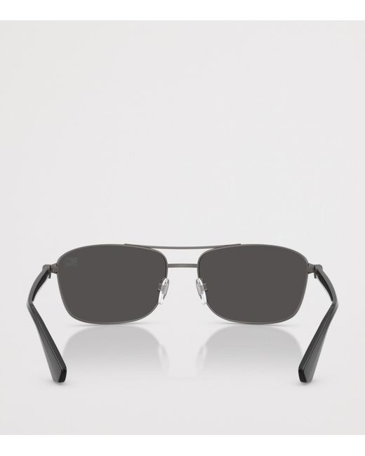Burberry Gray Metal Pilot Sunglasses for men