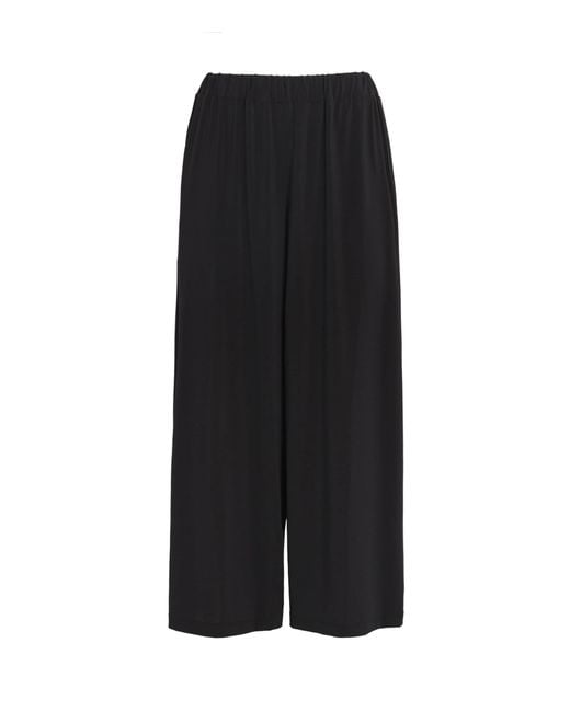 Issey Miyake Black Drape Jersey Cropped Trousers