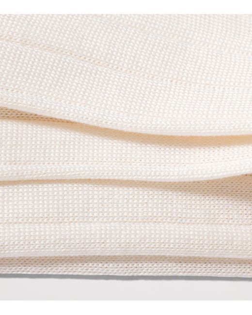 Miu Miu White Silk-Blend Logo Socks