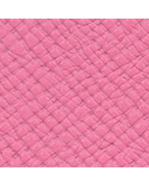 Smythson Pink Leather Panama Folded Card Holder