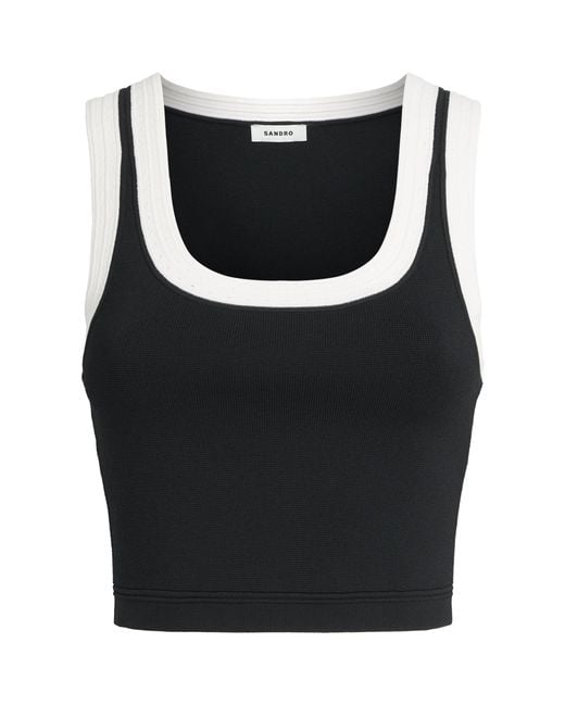 Sandro Black Knitted Tank Top