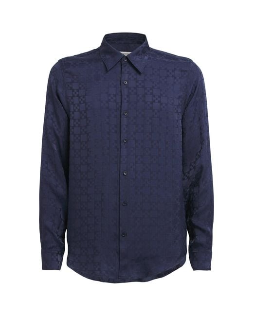 Sandro Blue Jacquard Square Cross Shirt for men