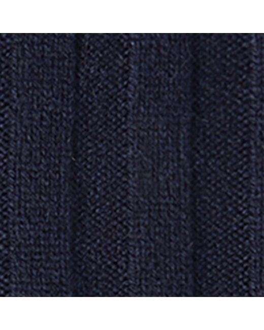 Brunello Cucinelli Blue Cashmere Ribbed Scarf for men