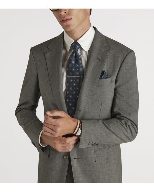 Dunhill Gray Wool-Cashmere Bourdon Blazer for men