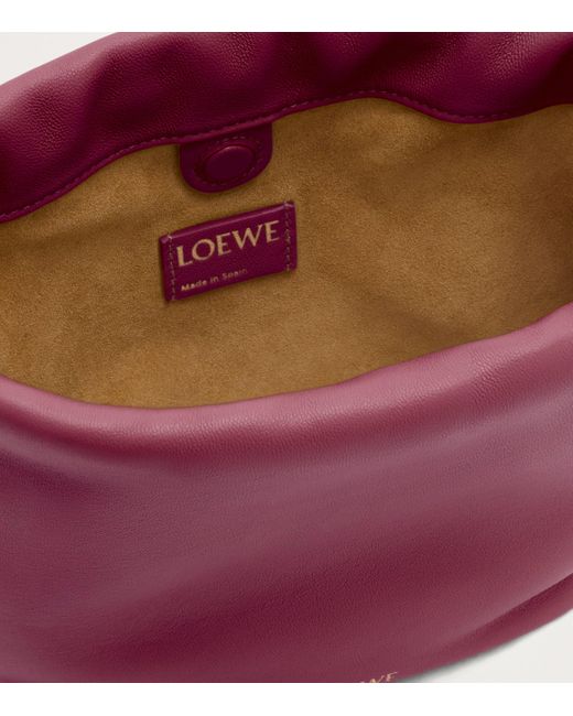 Loewe Purple Mini Leather Flamenco Shoulder Bag