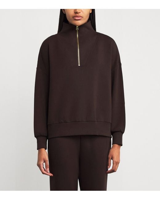 Varley Brown Doublesoft Hawley Half-Zip Sweatshirt