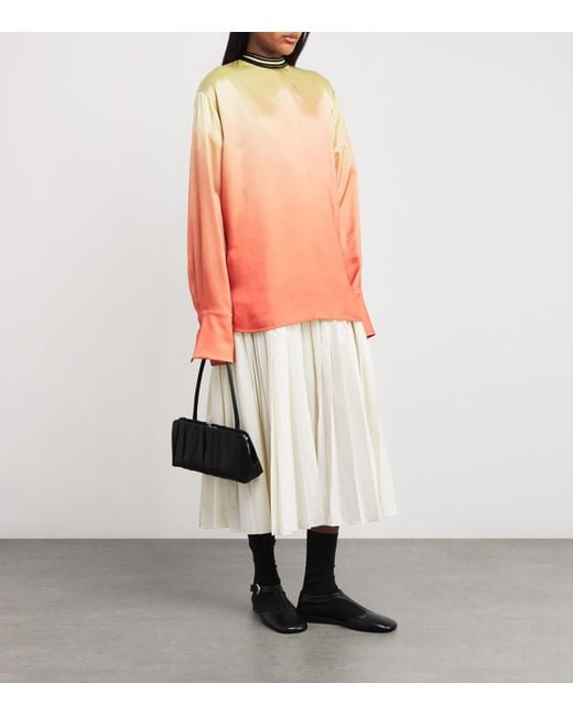Jil Sander Black Small Leather Pleated Goji Shoulder Bag