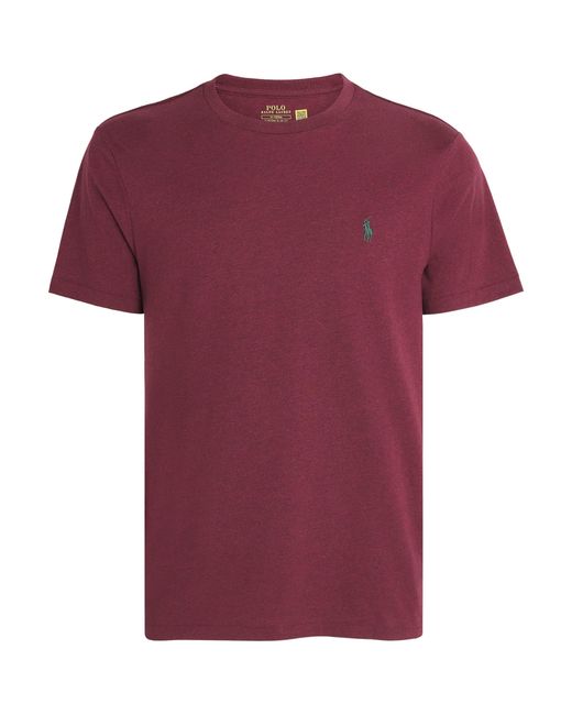 Polo Ralph Lauren Red Cotton Custom Slim-Fit T-Shirt for men