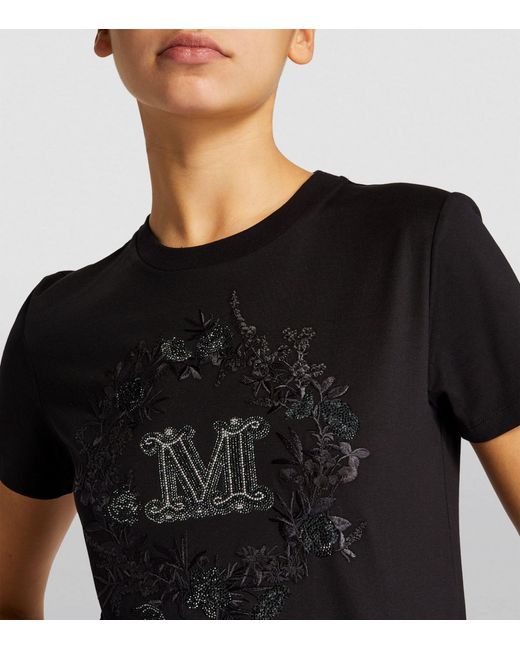 Max Mara Black Embellished T-shirt