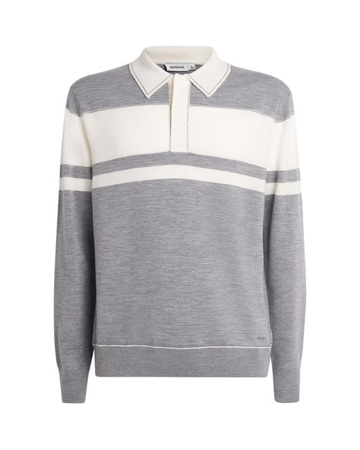 Jonathan Simkhai Gray Wool Stripe Rugby Shirt for men