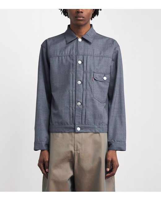 Junya Watanabe Blue Wool Trucker Jacket for men