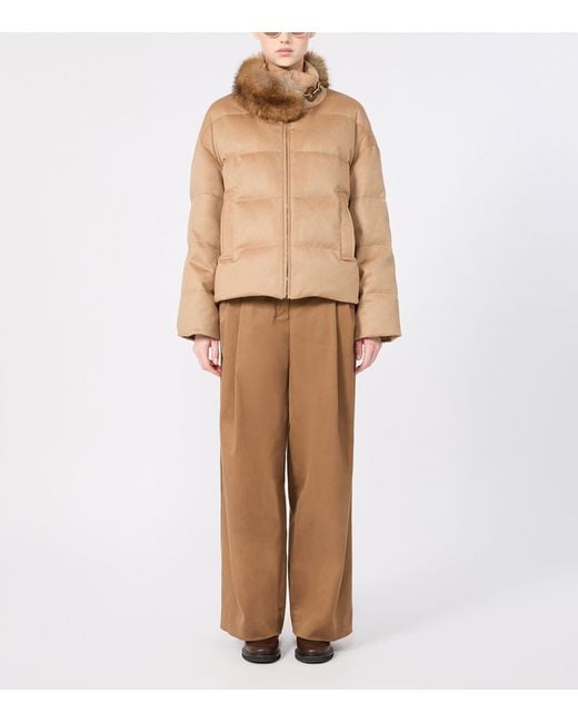 Max Mara Natural Camel Wool Down-Filled Jacket