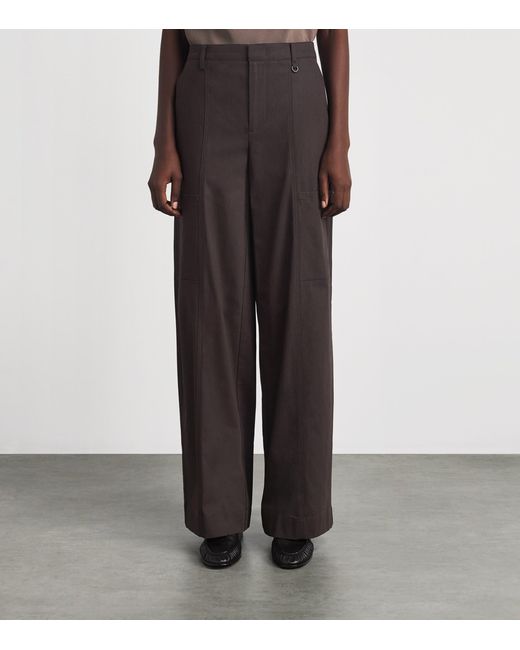 Vince Brown Stretch-Cotton Panelled Trousers