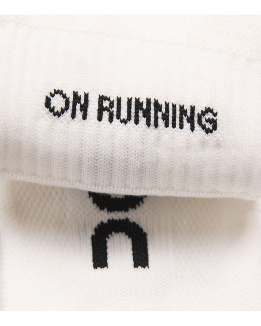 On Shoes White Organic Cott-Blend Core Run Low Socks for men