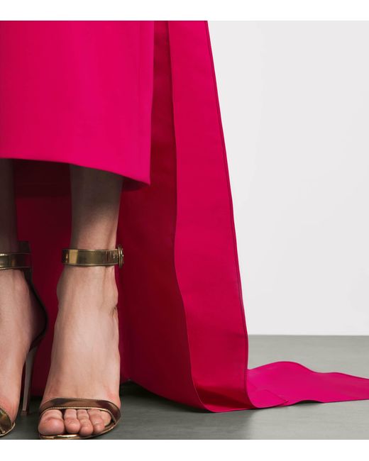 Carolina Herrera Pink Train Column Gown