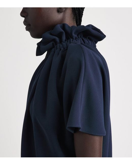 Edeline Lee Blue Ruff Blouse