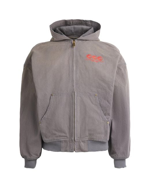 Willy Chavarria Gray Cotton Juggernaut Workwear Hoodie for men