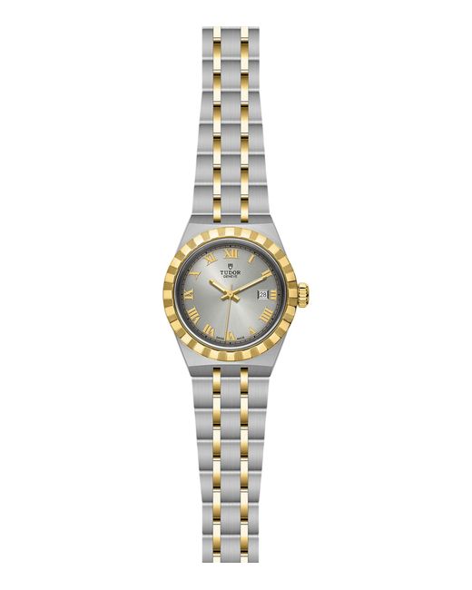Tudor Metallic Royal Stainless Steel And Yellow Gold Watch 28mm