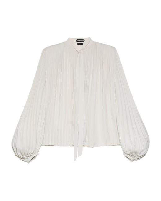 Tom Ford White Plissé Sunray Shirt