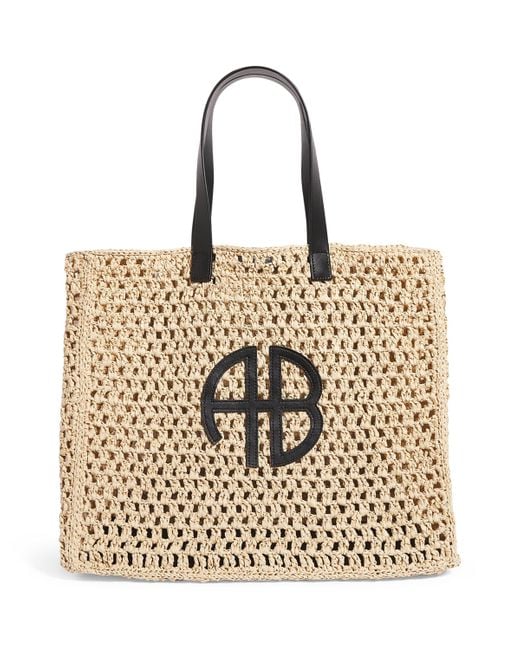 Anine Bing Natural Large Raffia Rio Tote Bag