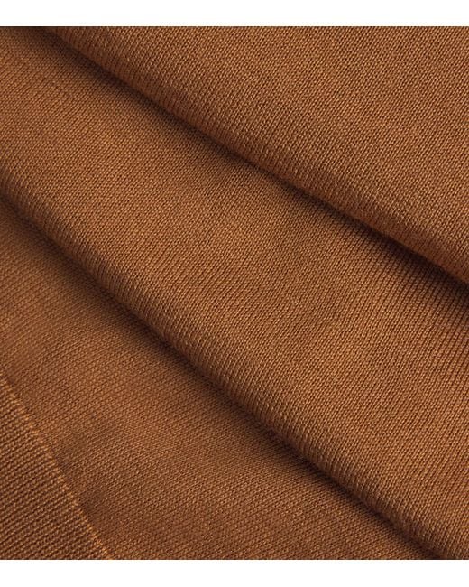 Isaia Brown Wool-Silk-Cashmere T-Shirt for men