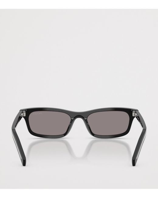 Prada Gray Acetate Rectangle Sunglasses