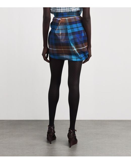 Vivienne Westwood Blue Tartan Zora Mini Skirt