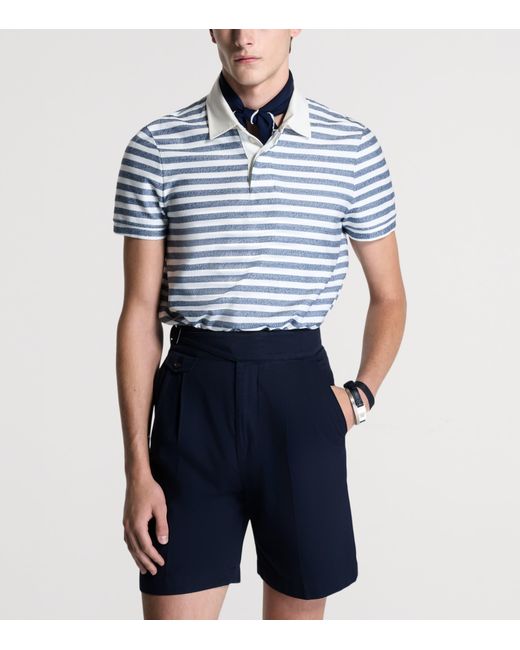 Dunhill Blue Cotton Polo Shirt for men