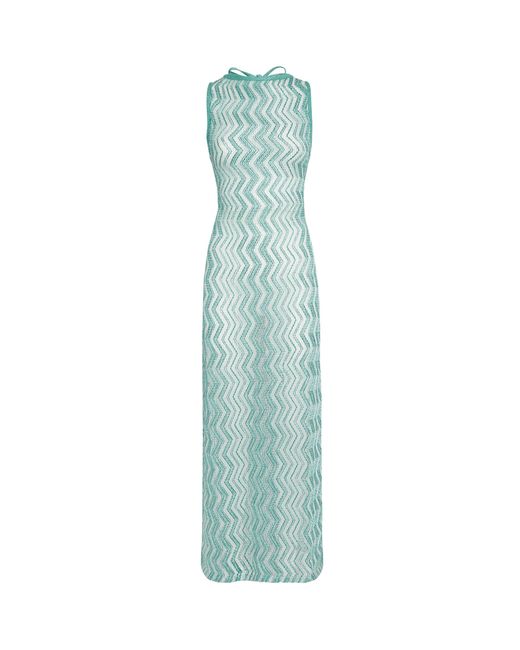 green emerald velvet dress MISSONI BLACK/BLUE/GREEN KNIT DRESS – STORM IN A TEACUP main image 1