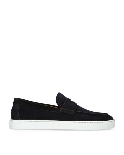 Magnanni Shoes Black Suede Cowes Penny Sneakers for men