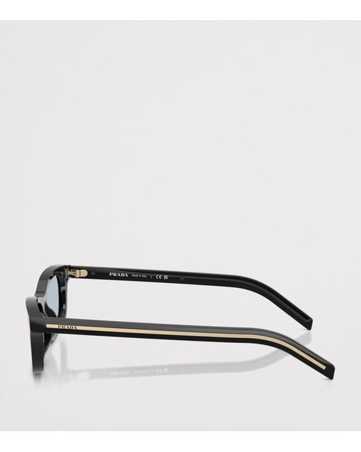 Prada Black Acetate Rectangle Sunglasses