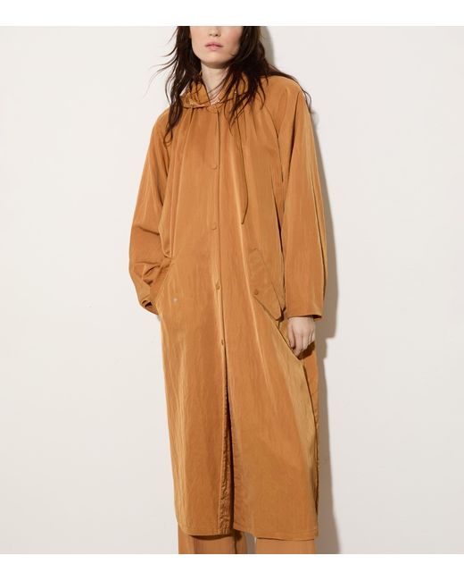 MAX&Co. Brown Hooded Longline Raincoat