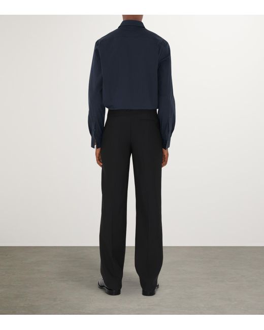 Burberry Blue Stretch-Cotton Ekd Shirt for men