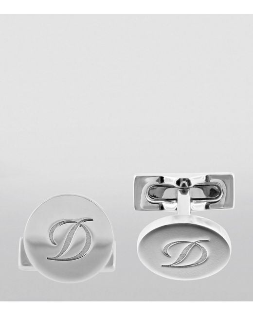 S T Dupont Metallic Iconic Monogram Cufflinks for men