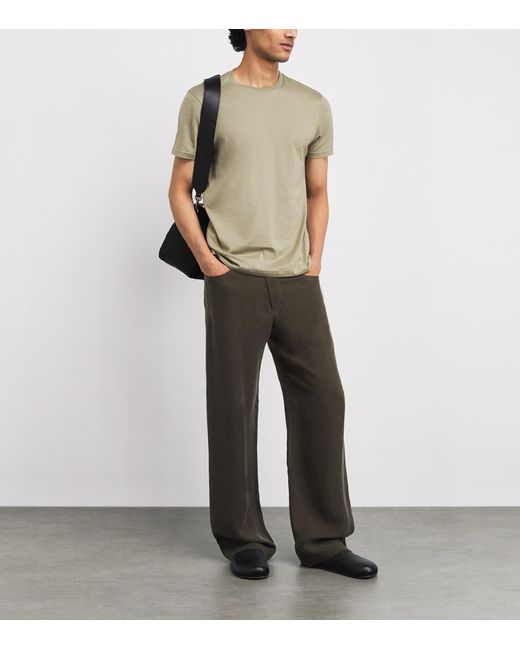 Sunspel Green Supima Cotton Riviera T-Shirt for men