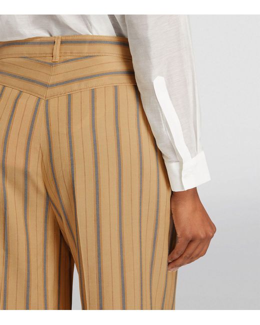 MAX&Co. Natural Striped Wide-leg Lillo Trousers