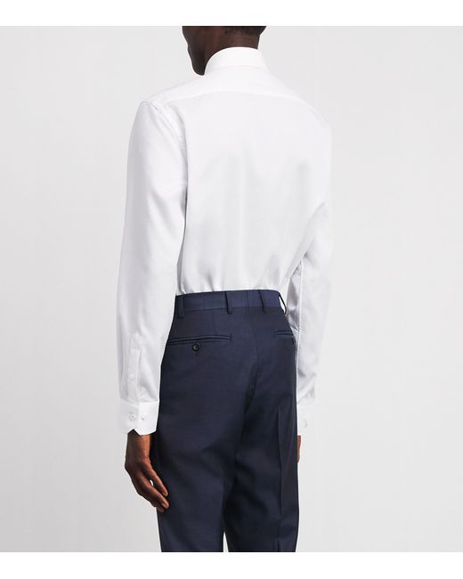 Pal Zileri White Cotton Milano Collar Shirt for men