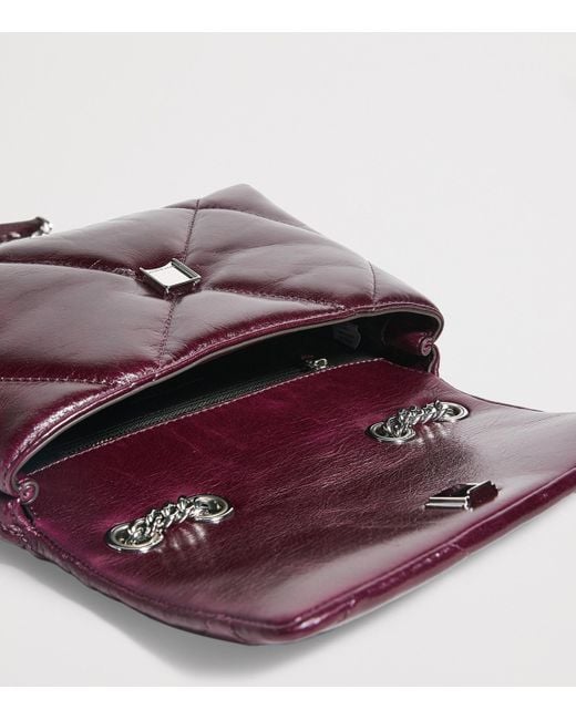 Tory Burch Purple Small Leather Quilted Kira Shoulder Bag