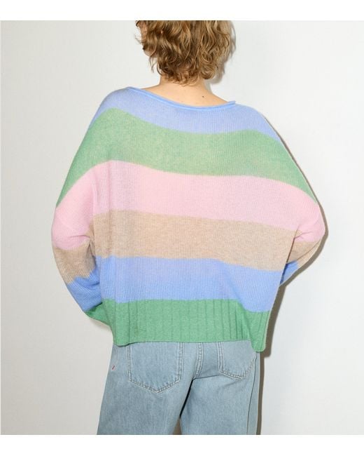 MAX&Co. Green Linen Striped Sweater