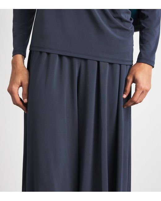Issey Miyake Blue Drape Jersey Cropped Trousers