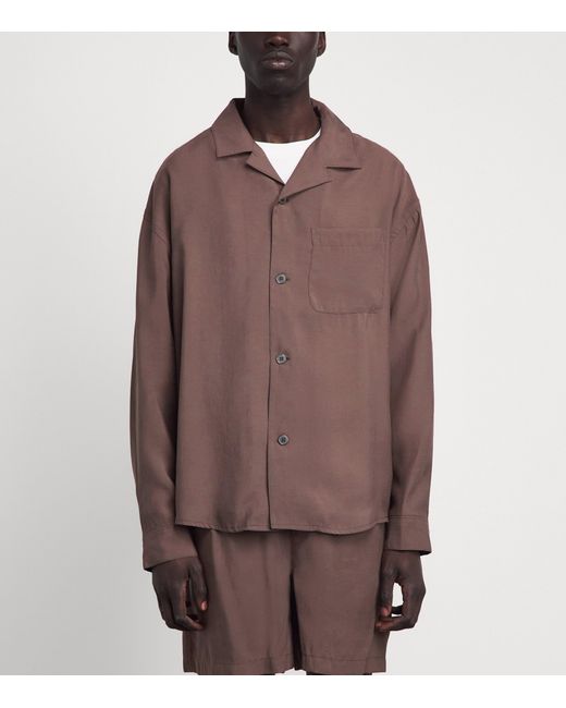 FRAME Brown Camp Collar Shirt for men