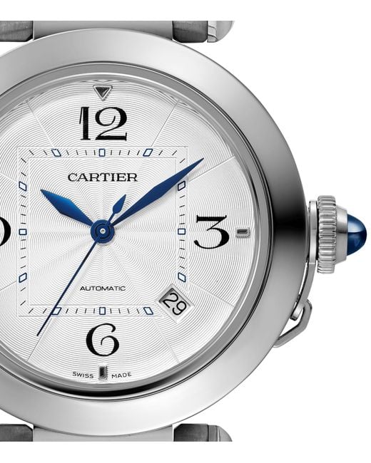 Cartier Gray Stainless Steel Pasha De Watch 41mm for men
