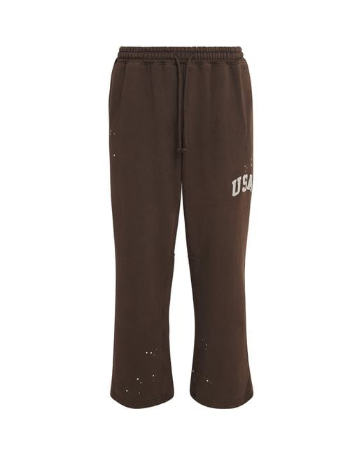 CHERRY LA Brown Cotton Usa Parachute Sweatpants for men