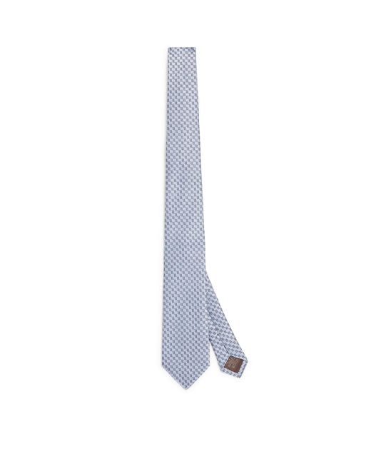 Canali White Silk Jacquard Tie for men