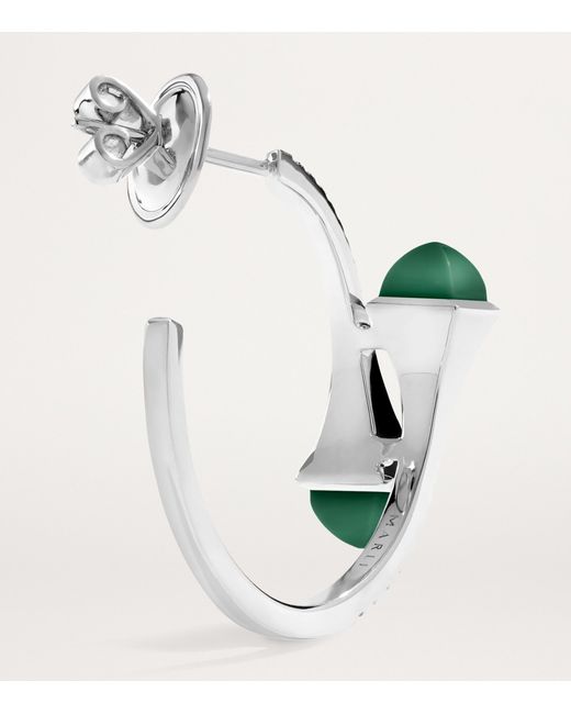 Marli New York White Diamond And Agate Cleo Hoop Earrings
