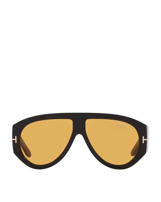 Tom Ford Brown Acetate Bronson Aviator Sunglasses for men