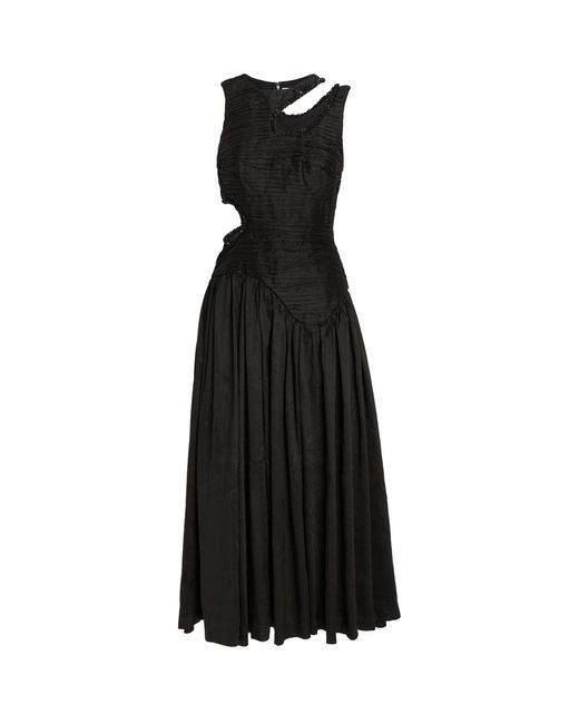 Aje. Black Cut-out Jolie Midi Dress
