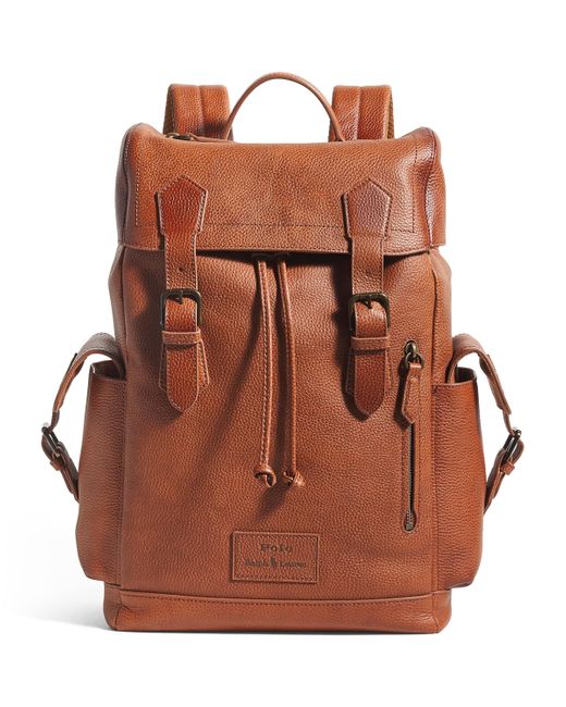 Polo Ralph Lauren Brown Leather Backpack for men
